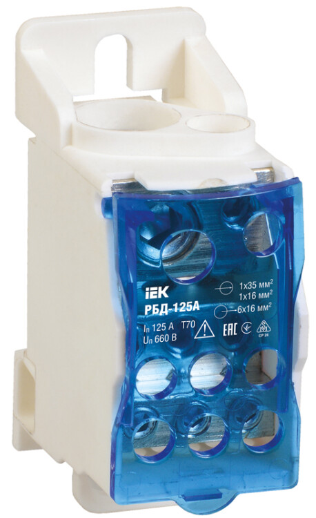 IEK Распределительный блок на DIN-рейку РБД-125А