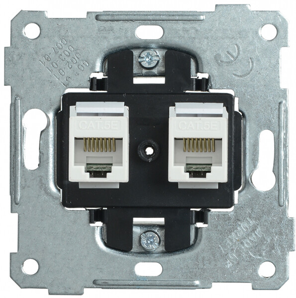 Картинка РK10-2-Б Розетка 2-ая компьютерная RJ45 Cat5e BOLERO IEK (EKB12-01) в интернет-магазине Форум Электро в Москве