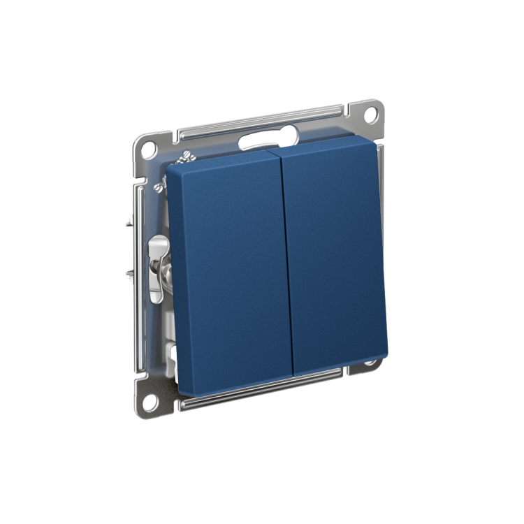 Картинка Systeme Electric AtlasDesign Аквамарин Выключатель 2-клавишный с самовозвратом, сх.2, 10А, механизм (ATN001117) в интернет-магазине Форум Электро в Москве