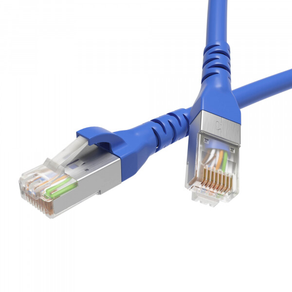 DKC Патч-корд экранированный CAT5E F/UTP 4х2, LSZH, синий, 1.0м (RN5EFU4510BL) превью в интернет-магазине электрики Форум Электро в Москве