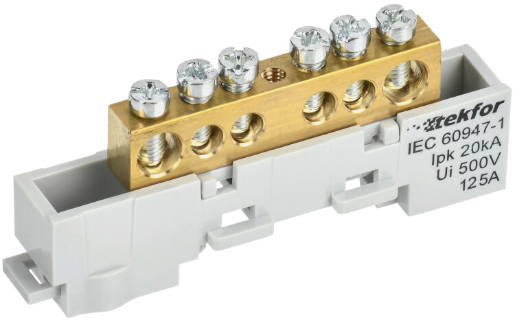 TEKFOR Шина L "фаза" неизол. на унив. держ. 6х9-6-Ср IEK (TF-NN10-06-DL-K03) превью в интернет-магазине электрики Форум Электро в Москве