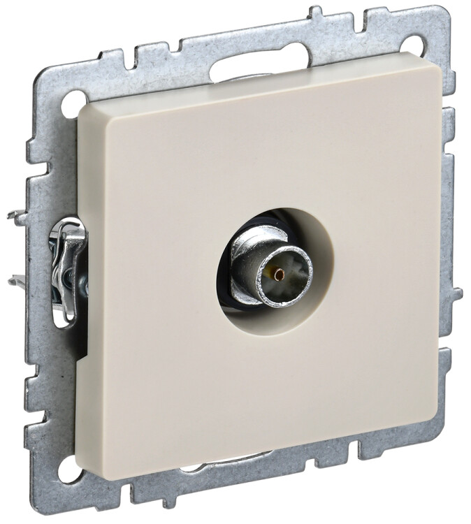 Картинка IEK BRITE BASE Бежевый Розетка TV оконечная РТВ11-0-БрКр (BR-A10-O-K10) в интернет-магазине Форум Электро в Москве