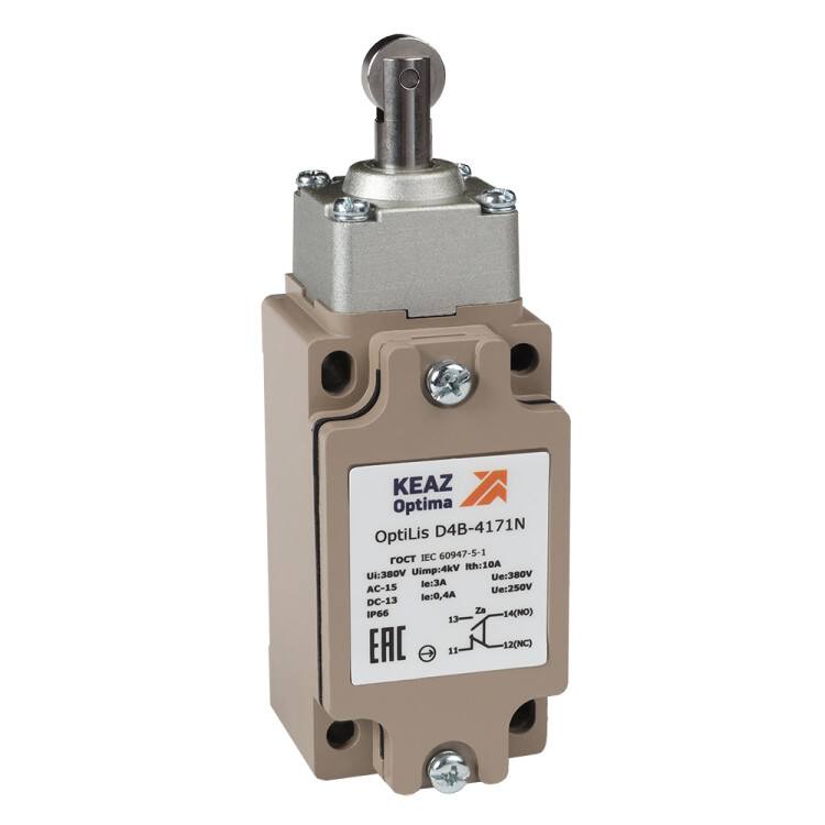 КЭАЗ Выключатель концевой OptiLiS D4B-4171N толкатель роликовый металлический EN 50041 XCKJ167H29 (365333) превью в интернет-магазине электрики Форум Электро в Москве КЭАЗ Выключатель концевой OptiLiS D4B-4171N толкатель роликовый металлический EN 50041 XCKJ167H29 (365333) превью в интернет-магазине электрики Форум Электро в Москве