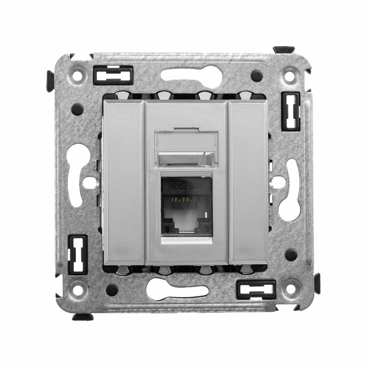 Картинка Компьютерная розетка RJ-45 в стену, кат.6 одинарная,"Avanti", "Закаленная сталь" (4404293) в интернет-магазине Форум Электро в Москве