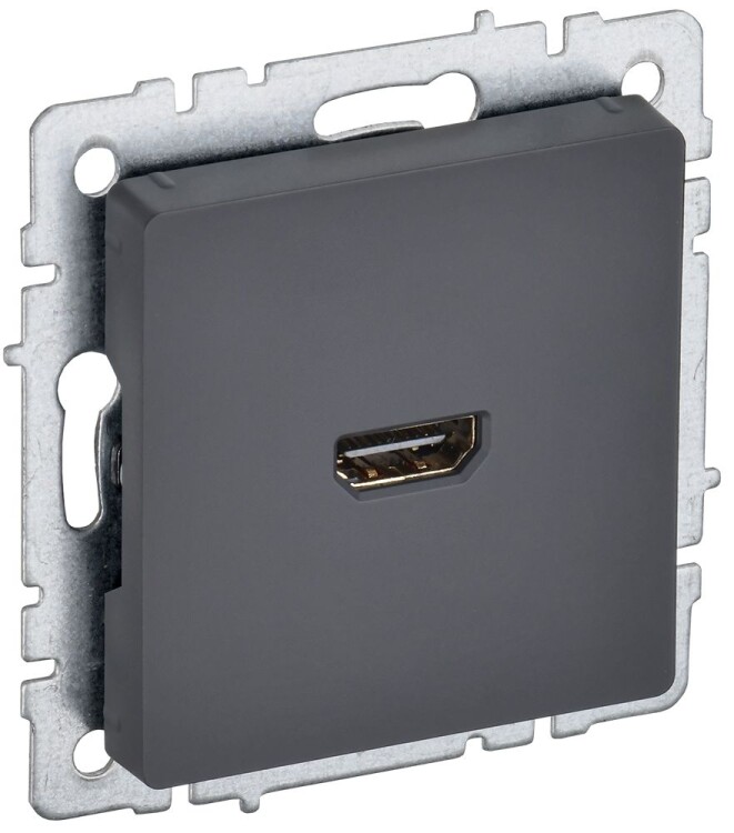 Картинка IEK BRITE BASE Графит Розетка HDMI РHDMI-0-БрГ (BR-H10-K53) в интернет-магазине Форум Электро в Москве