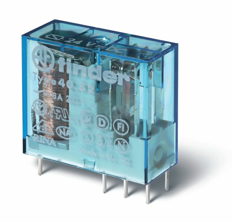 Finder Миниатюрные PCB-реле, выводы с шагом 5мм, Контакты AgNi, 2CO 8A, катушка АС (405282300000) превью в интернет-магазине электрики Форум Электро в Москве