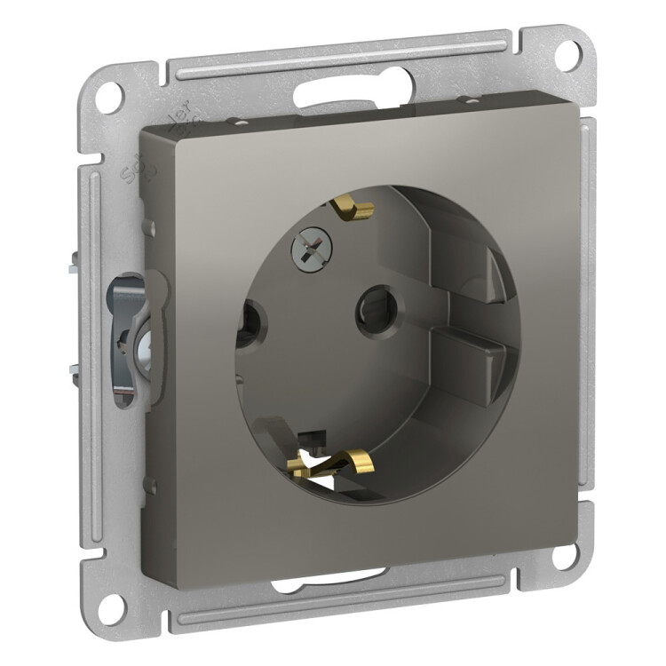 Фотография Systeme Electric AtlasDesign Сталь Розетка с/з со шторками, 16А, механизм (ATN000945) в интернет-магазине Форум Электро в Москве Картинка Systeme Electric AtlasDesign Сталь Розетка с/з со шторками, 16А, механизм (ATN000945) в интернет-магазине Форум Электро в Москве