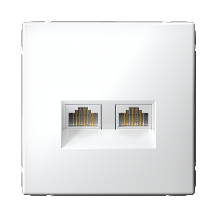 Картинка Systeme Electric ArtGallery Белый Розетка двойная компьютерная RJ45+RJ45, кат. 5е, механизм (GAL000185) в интернет-магазине Форум Электро в Москве