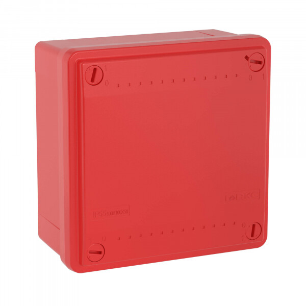 Коробка ответвит. с гладкими стенками,  IP56, 100х100х50мм, цвет красный (53811) превью в интернет-магазине электрики Форум Электро в Москве