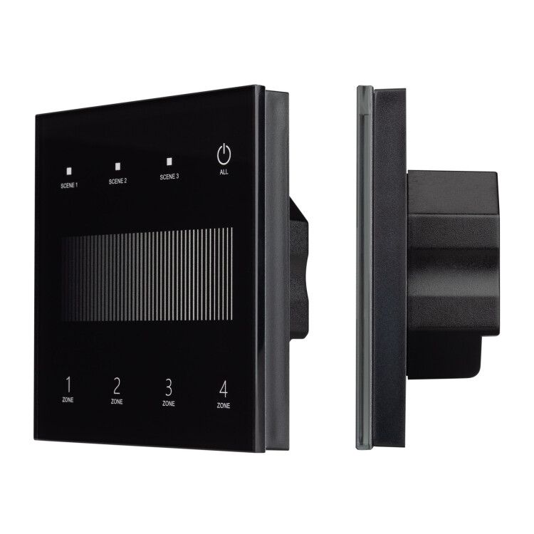 Картинка Arlight INTELLIGENTIGHT Сенсорная панель SMART-DALI-301-11-4G-3SC-DT6 Черная (230V, встраиваемая, 2.4G) (IP20 Пластик, 5 лет) (060789) в интернет-магазине Форум Электро в Москве
