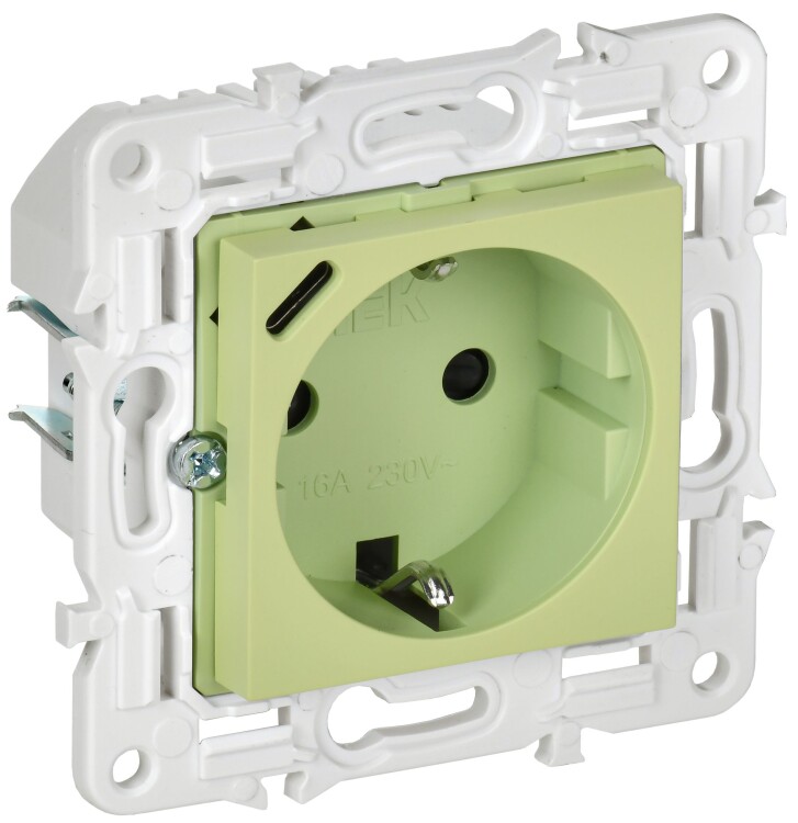 Картинка IEK SKANDY Мятный Розетка с/з с защитными шторками 16А с USB C 18Вт SK-R17G (SK-R14-16-U14-018-K06) в интернет-магазине Форум Электро в Москве