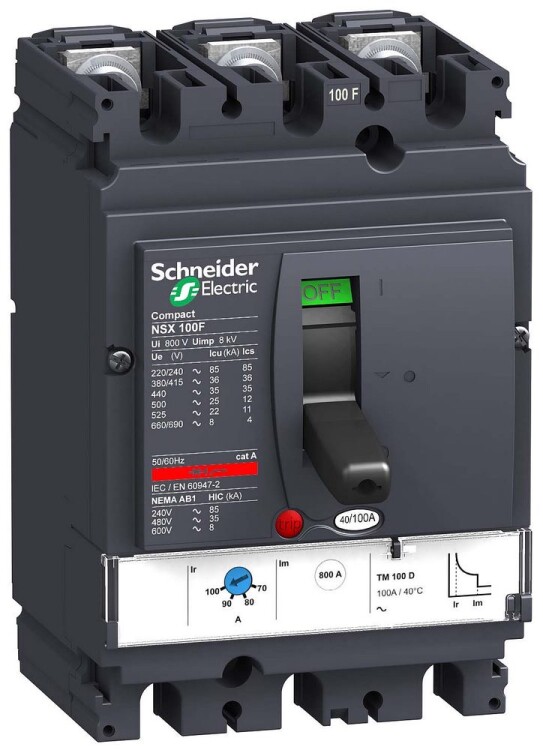 Schneider Electric Compact NSX 100F Автоматический выключатель TM32D 3P 3T (LV429635) превью в интернет-магазине электрики Форум Электро в Москве Schneider Electric Compact NSX 100F Автоматический выключатель TM32D 3P 3T (LV429635) превью в интернет-магазине электрики Форум Электро в Москве