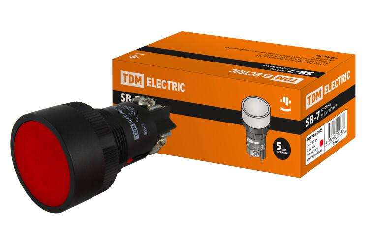 TDM Кнопка SВ-7 "Стоп" красная 1р d22мм/230В (SQ0704-0025) превью в интернет-магазине электрики Форум Электро в Москве TDM Кнопка SВ-7 "Стоп" красная 1р d22мм/230В (SQ0704-0025) превью в интернет-магазине электрики Форум Электро в Москве