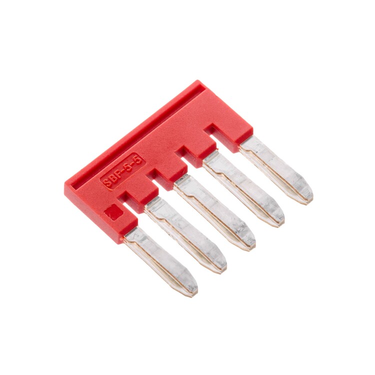 Перемычка вставная, для клемм на 10 кв.мм, 5-ти полюсная (SBF-5-10) превью в интернет-магазине электрики Форум Электро в Москве