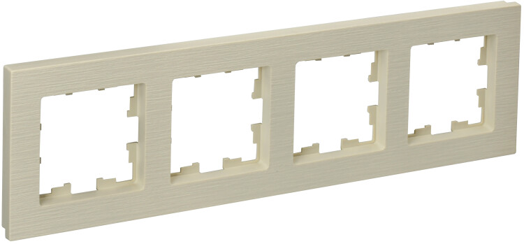 Картинка IEK BRITE DECOR Бежевый рифленый Рамка 4-м РУ-4-Бр (BR-M42-51-K10) в интернет-магазине Форум Электро в Москве