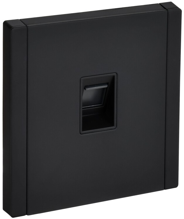 Картинка IEK FORTE&PIANO Металл Черный Розетка комп. RJ45 кат.5E FP132M (FP-K10-1-M-K02) в интернет-магазине Форум Электро в Москве