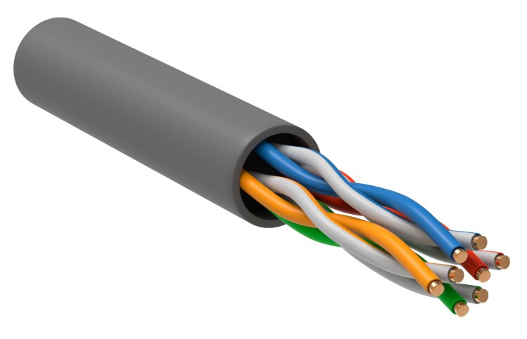 IEK GENERICA Витая пара U/UTP 5E 24AWG 4PR PVC 1м серый 305м РФ (BC1-C5E04-111-305-R-G) превью в интернет-магазине электрики Форум Электро в Москве