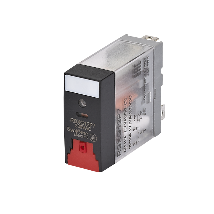 Systeme Electric Реле 12A 1CO 230VAC тест кнопка LED (RSXG12P7) превью в интернет-магазине электрики Форум Электро в Москве