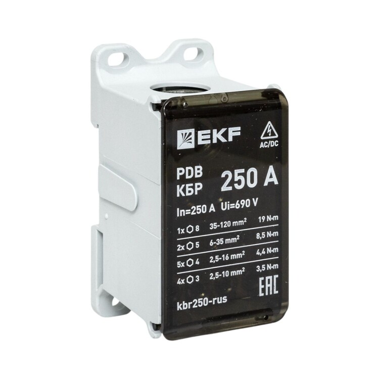 EKF Клеммный блок распределительный КБР 250A (kbr250-rus) превью в интернет-магазине электрики Форум Электро в Москве