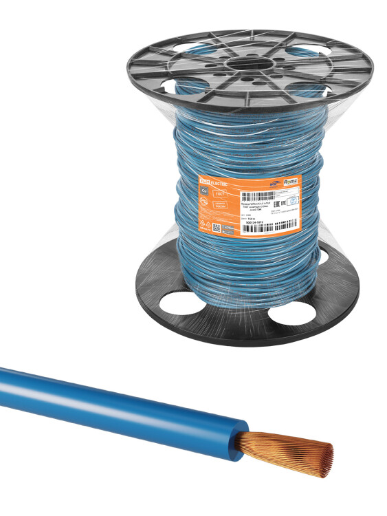 Провод ПуГВнг(А)-LS 1х10,0 ГОСТ на катушке (150м), синий TDM (SQ0124-1872) превью в интернет-магазине электрики Форум Электро в Москве