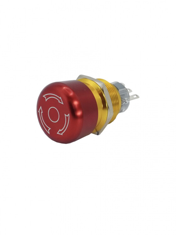 Картинка GQ22-L-11TSB, красный, металл, 1C1NO1NC, гриб с фиксацией, d22мм, IP65 (ЭТ) (ET020092) в интернет-магазине Форум Электро в Москве