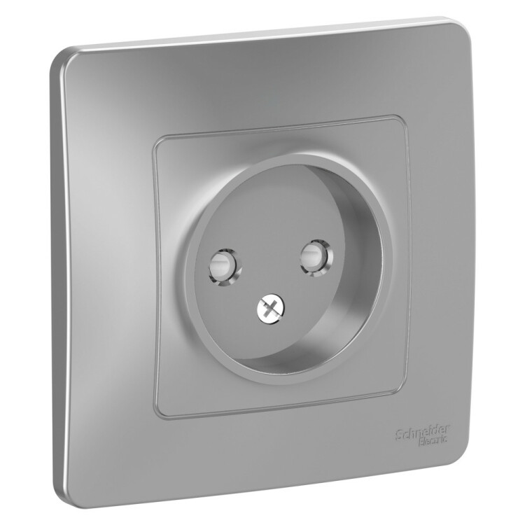 Картинка Systeme Electric Blanca внутр Алюминий Розетка б/з со шторками, 16А, 250В (BLNRS000113) в интернет-магазине Форум Электро в Москве