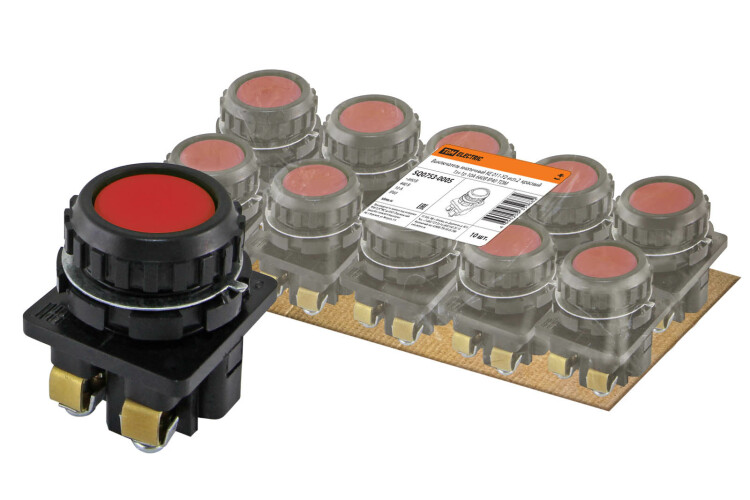 TDM Выключатель кнопочный КЕ 011-У2-исп.2 красный 1з+1р 10A 660B IP40 (SQ0753-0005) превью в интернет-магазине электрики Форум Электро в Москве