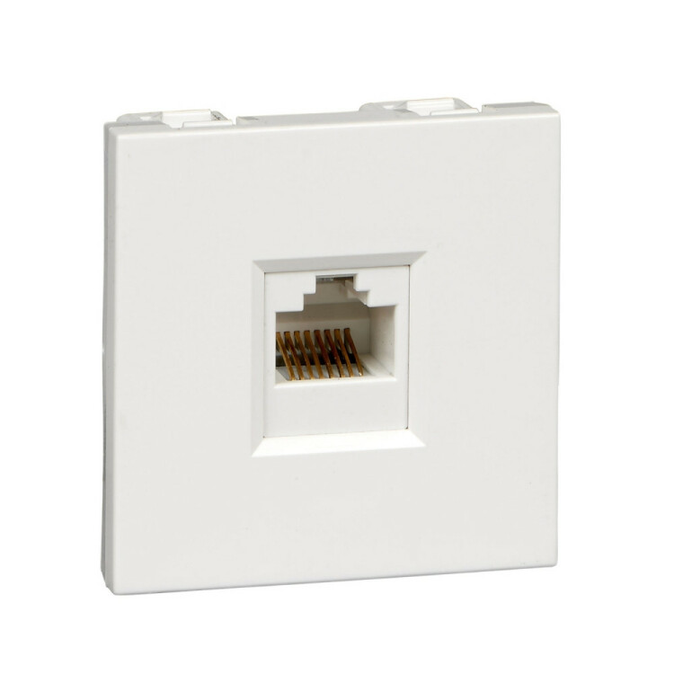 Картинка Systeme Electric Розетка W45 1XRJ45 CAT.5E ФОРМАТА 45Х22, 5 белая RAL 9010 (RIN-145K5E-BE) в интернет-магазине Форум Электро в Москве
