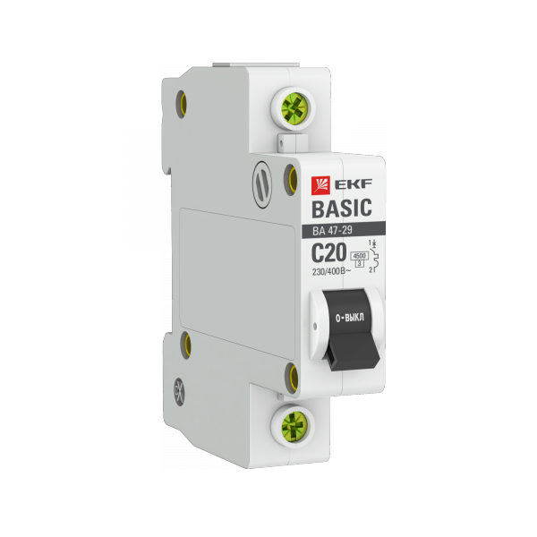 EKF Basic ВА 47-29 Автоматический выключатель (С) 1P 20А 4,5кА