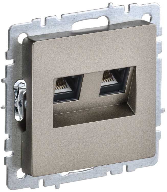 Картинка BRITE Роз. комп. 2-ая RJ45 кат.5E РК10-2-БрШ шамп. IEK (BR-K20-1-K37) в интернет-магазине Форум Электро в Москве