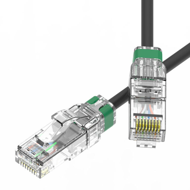 DKC Патч-корд неэкранированный SLIM CAT6A U/UTP 4х2, 28 AWG, LSZH, чёрный, 0,2м (RN6AUU4502BK-28) превью в интернет-магазине электрики Форум Электро в Москве