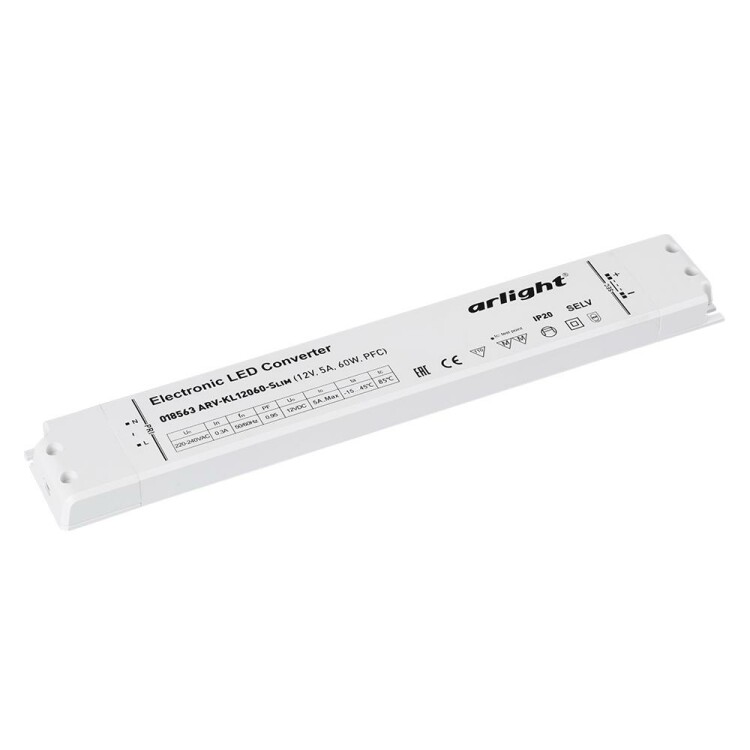 Arlight Блок питания ARV-KL12060-Slim (12V, 5A, 60W, PFC) (018563) превью в интернет-магазине электрики Форум Электро в Москве