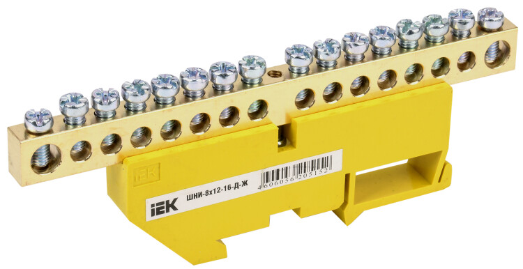 IEK Шина PE земля на DIN-изол ШНИ-8х12-16-Д-Ж