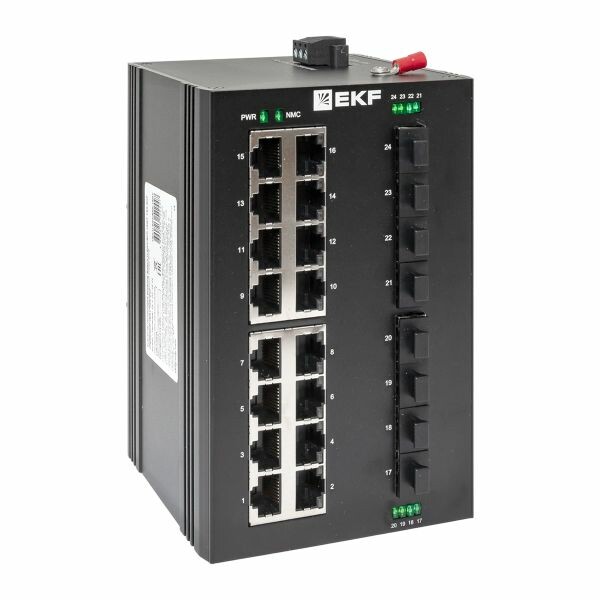 EKF Промышленный неуправляемый коммутатор U-8GX/SFP-16GT, 8 портов 1000Base-X SFP, 16 портов 10/100/1000Base-T(X) RJ45, монтаж на динрейку TSX (TSX-U-8GX/SFP-16GT) превью в интернет-магазине электрики Форум Электро в Москве EKF Промышленный неуправляемый коммутатор U-8GX/SFP-16GT, 8 портов 1000Base-X SFP, 16 портов 10/100/1000Base-T(X) RJ45, монтаж на динрейку TSX (TSX-U-8GX/SFP-16GT) превью в интернет-магазине электрики Форум Электро в Москве