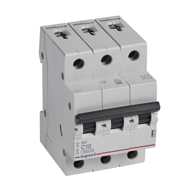 Legrand RX3 Автоматический выключатель 3P 10А (C) 4,5kA (419706) превью в интернет-магазине электрики Форум Электро в Москве Legrand RX3 Автоматический выключатель 3P 10А (C) 4,5kA (419706) превью в интернет-магазине электрики Форум Электро в Москве
