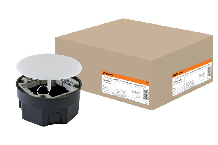 TDM Распаячная коробка СП D73х42мм, крышка, клеммник, IP20, (SQ1402-0012) превью в интернет-магазине электрики Форум Электро в Москве