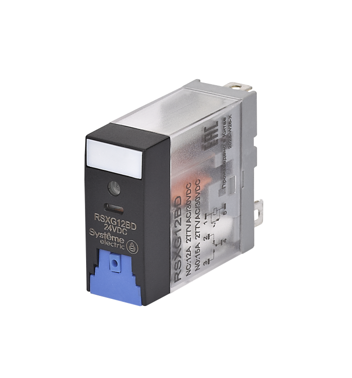 Systeme Electric Реле 12A 1CO 24VDC тест кнопка LED (RSXG12BD) превью в интернет-магазине электрики Форум Электро в Москве