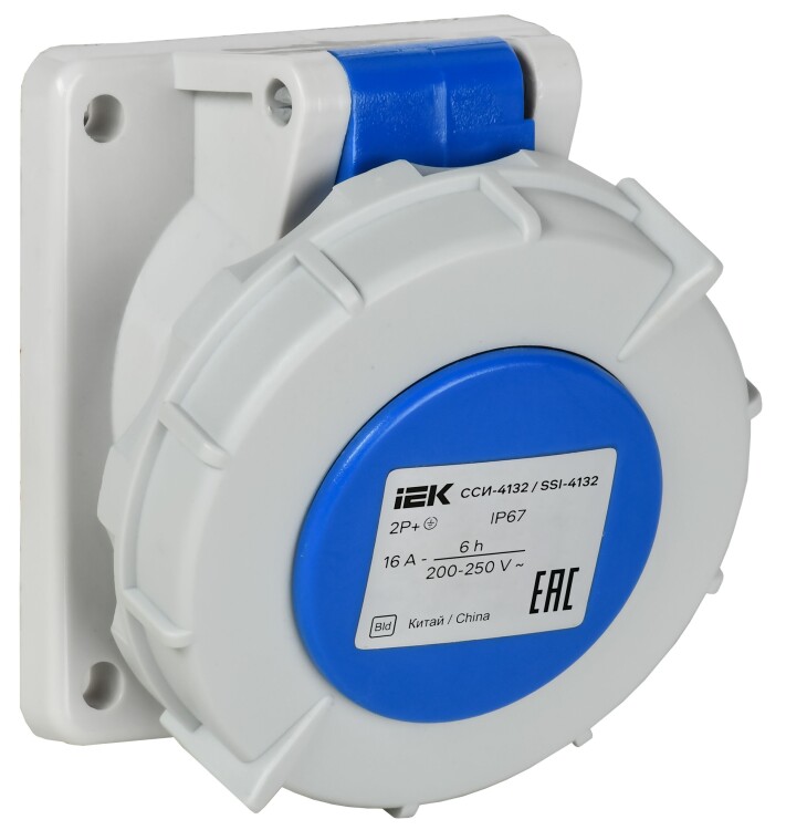 Розетка встр. угл. ССИ-4132 16А-6ч 220В 2P+PE IP67 IEK (PSR41-016-3-0-67) превью в интернет-магазине электрики Форум Электро в Москве