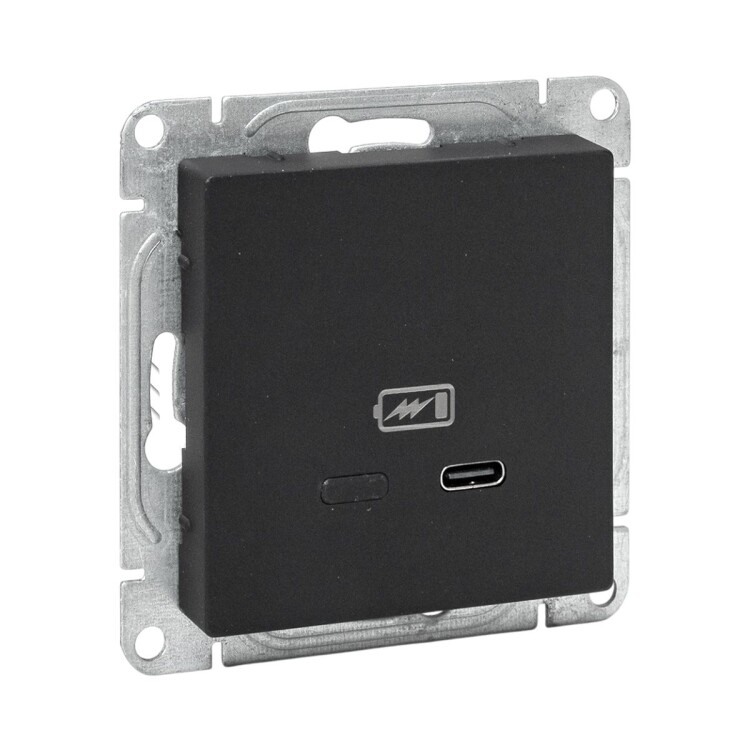 Картинка EKF Механизм розетки USB-С, быстрая, чёрная Эпика (UP1-SOB-USBCF) в интернет-магазине Форум Электро в Москве