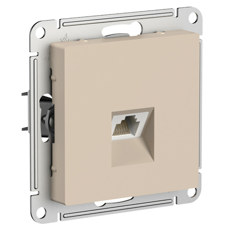 Картинка Systeme Electric AtlasDesign Песочный Розетка компьютерная RJ45, кат. 6A, механизм (ATN001286) в интернет-магазине Форум Электро в Москве