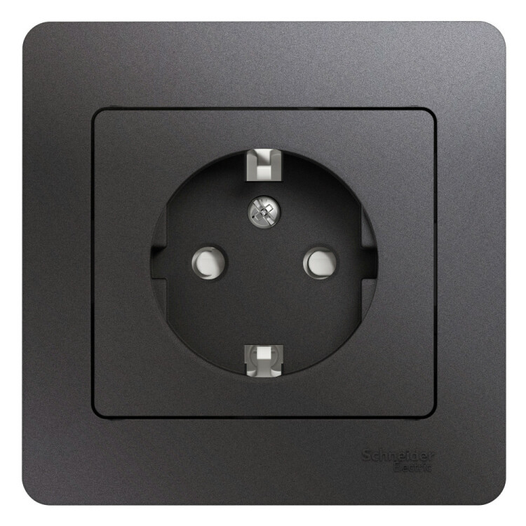 Фотография Systeme Electric Glossa Графит Розетка с/з со шторками (в сборе) (GSL001344) в интернет-магазине Форум Электро в Москве Картинка Systeme Electric Glossa Графит Розетка с/з со шторками (в сборе) (GSL001344) в интернет-магазине Форум Электро в Москве