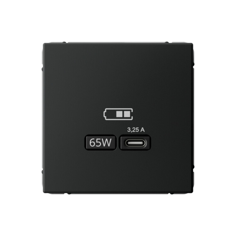 Картинка ARTGALLERY USB РОЗЕТКА тип-С 65Вт высокоскор.заряд. QC, PD, механизм, КАРБОН (GAL001027) в интернет-магазине Форум Электро в Москве
