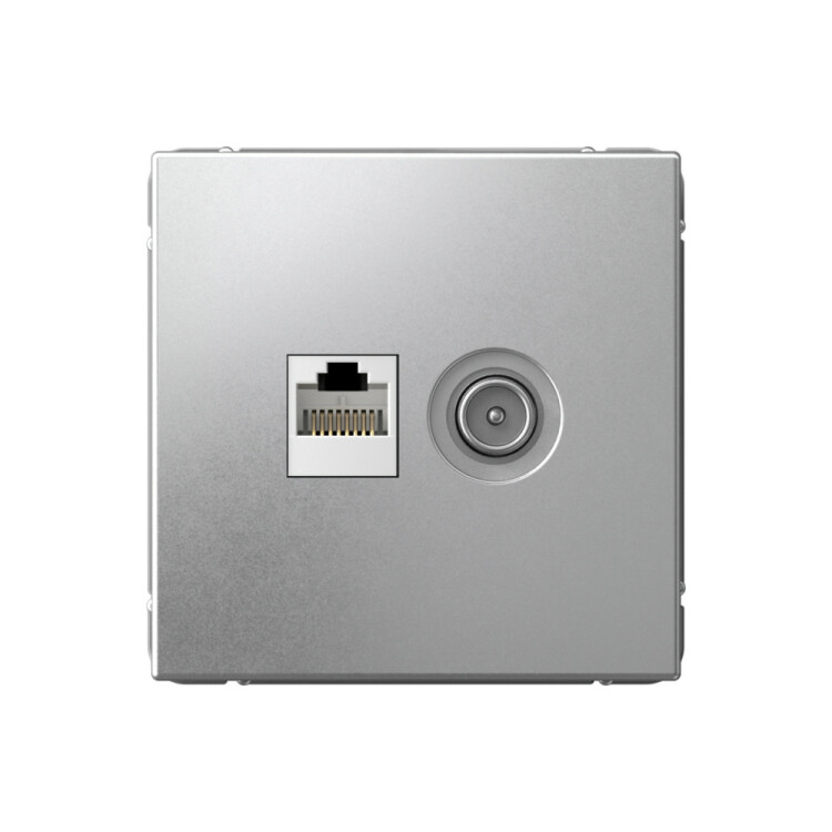 Systeme Electric ArtGallery Алюминий Розетка двойная ТВ + компьютерная RJ45, кат. 5Е (GAL000389) превью в интернет-магазине электрики Форум Электро в Москве