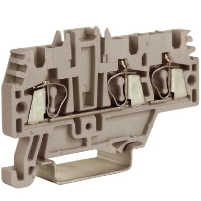 DKC HMM.2/1+2GR(Ex), проходной зажим 2,5 кв.мм серый 1 ввод/2 вывода (замена на VPR-2.5-TWIN-GY)