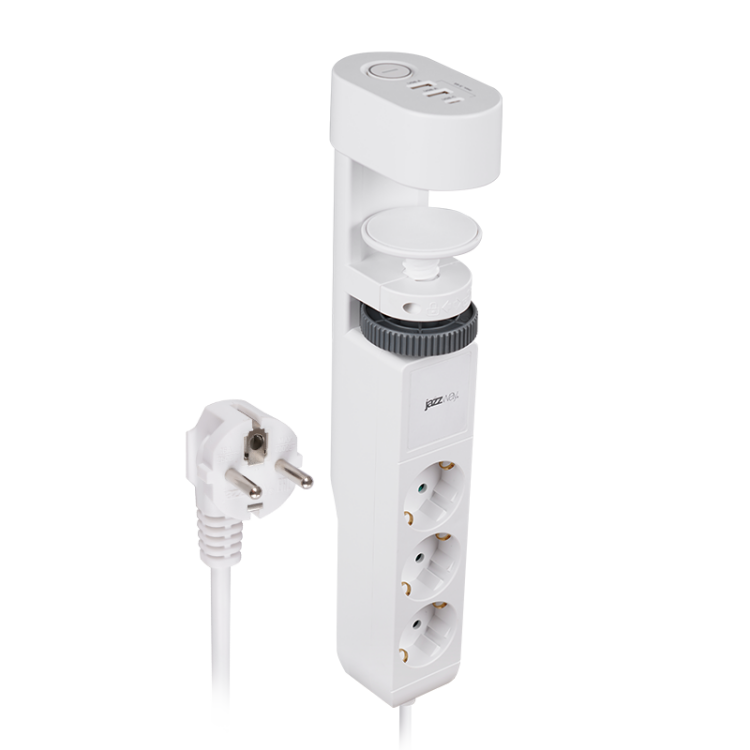 Картинка Удлинитель JAZZway ETD-03U-150-wh (3 x 1,5) заземл., выкл. (.5059535) в интернет-магазине Форум Электро в Москве