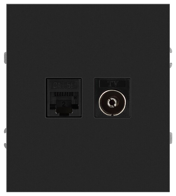 ЭРА Arktik Розетка 16-3110-05 комбинированная RJ45+TV антрацит (Б0070498) превью в интернет-магазине электрики Форум Электро в Москве