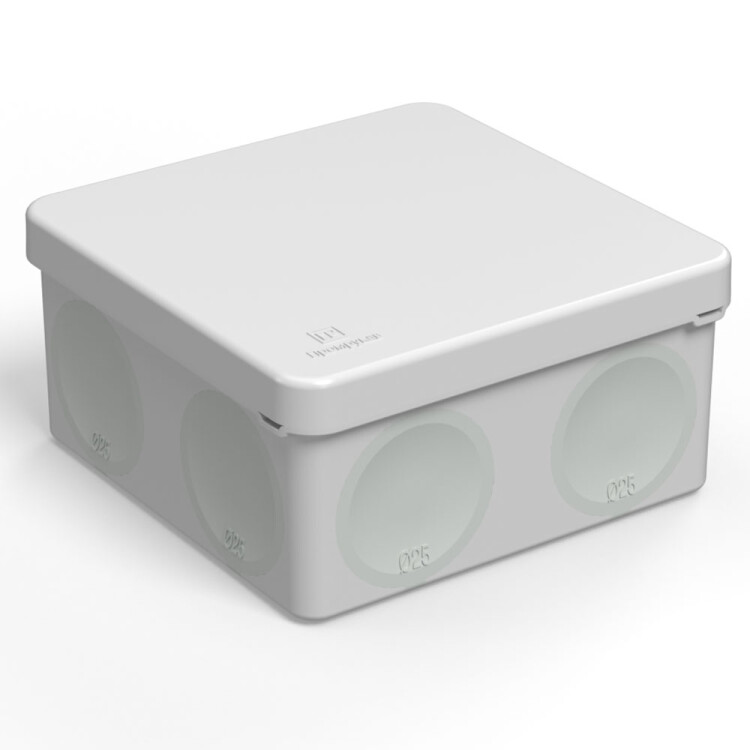 Промрукав Коробка распределительная 60-0300 для прямого монтажа двухкомпонентная безгалогенная (HF) 100х100х50 (66шт/кор) (60-0300) превью в интернет-магазине электрики Форум Электро в Москве