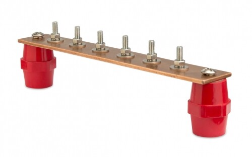 DKC Главная заземляющая шина с изоляторами, 6 подключений, медь