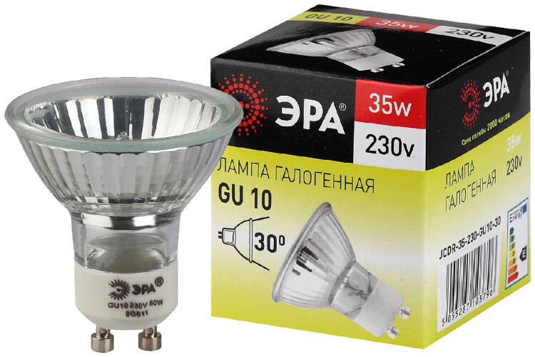 ЭРА GU10-JCDR (MR16) -35W-230V (галоген, софит, 35Вт, нейтр, GU10)