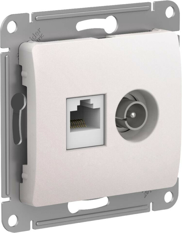 Systeme Electric Glossa Перламутр Розетка двойная TV + компьютерная RJ45, кат. 5Е (GSL000689) превью в интернет-магазине электрики Форум Электро в Москве
